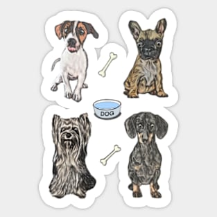 Cartoon Small Dogs Design Sticker